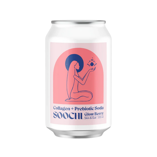 Soochi Drinks - Collagen + Prebiotic Soda - Glow Berry -4pk