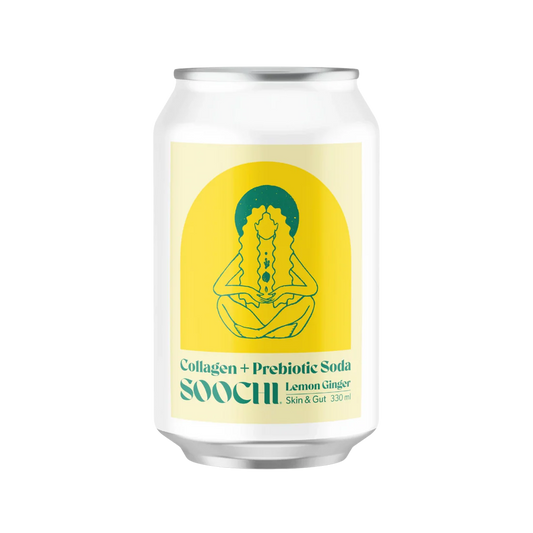 Soochi Drinks - Collagen + Prebiotic Soda- Lemon Ginger -4pk