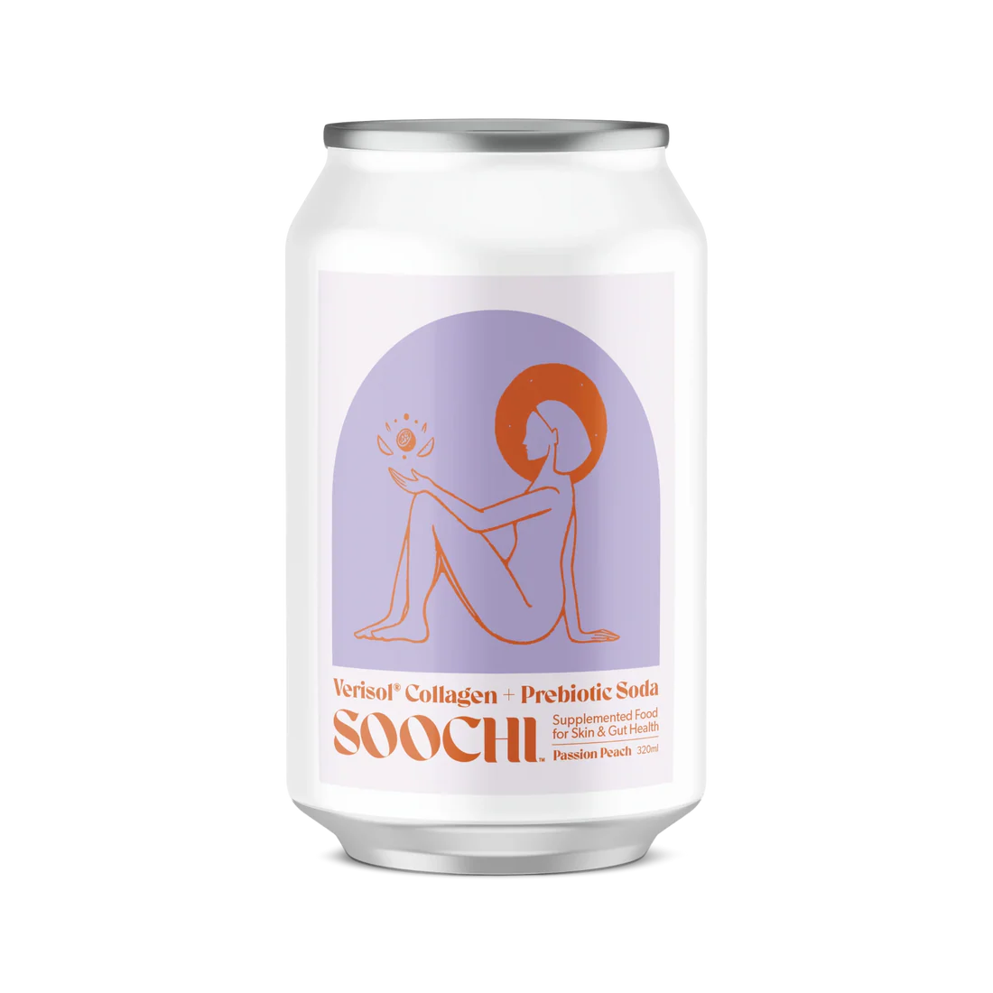 Soochi Drinks - Collagen + Prebiotic Soda- Passion Peach -4pk